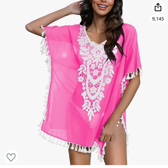 TWO Chiffon Tassel Women’s Beach Cover Ups- Bright and Fun! S/M - Picture 2 of 2